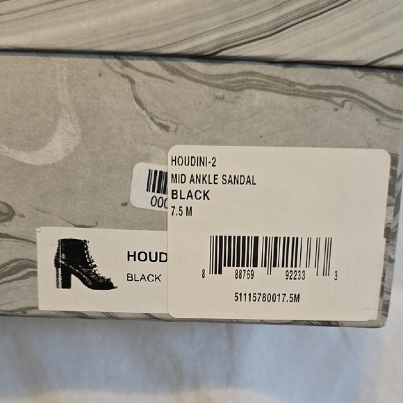 Jeffrey Campbell "Houdini-2" Black Buckle Mid Ankle Sandal. Size 7.5M - Picture 15 of 16